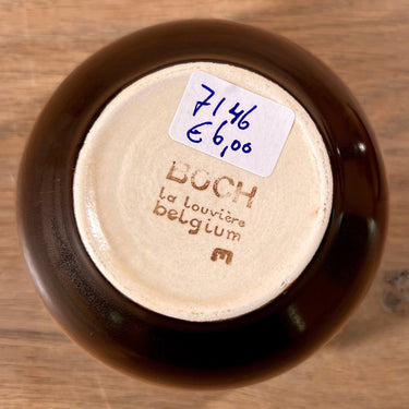 Zuckerdose - Boch - Dekor SIERRA (Steinzeug?) in creme mit braunem Rand - Form MENUET