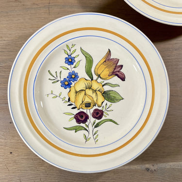 Tazza / Präsentationsschale - auf niedrigem Fuß - Boch - Dekor D.1687 / D1687 - Form GAND - Design von Charles Catteau
