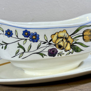 Sauciere / Sauciere - Boch - Dekor D.1687 / D1687 - Form GAND - Design von Charles Catteau