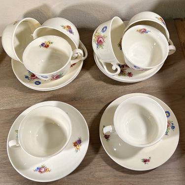 Kop en schotel - Petrus Regout - model BOUDEWIJN met décor PIOENROOS