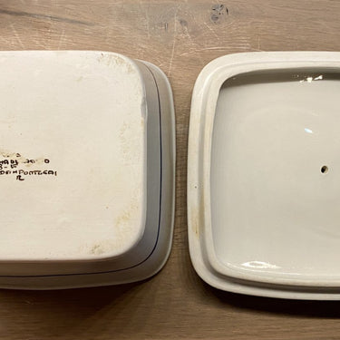 Boterpot / patépot / casserole dish - zwaar porselein - Viana do Castelo