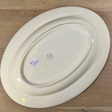 Plate / Bowl - larger, oval, flat model - Petrus Regout - GOLDEN RAIN decor with yellow (bell) flowers