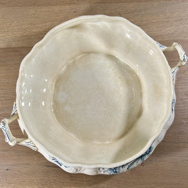 Terrine / Salad bowl (?) - Petrus Regout - ORCHIDEE decor in petrol/blue
