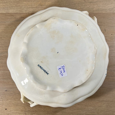 Terrine / Salad bowl (?) - Petrus Regout - ORCHIDEE decor in petrol/blue