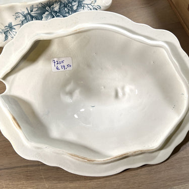 Soup tureen - Petrus Regout - ORCHIDEE decor in petrol/blue