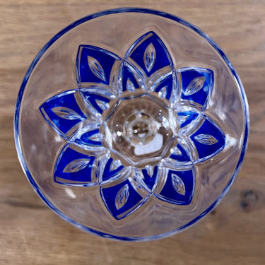 Glas auf Fuß - VMC Reims (Verreries Mècaniques Champenoises) - Harlekin in Blau