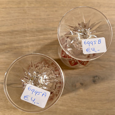 Glas auf Fuß - VMC Reims (Verreries Mècaniques Champenoises) - Harlekin in Rot