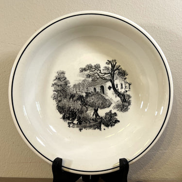 Deep plate / Soup plate / Pasta plate - Boch - LANDSCAPE decor in black