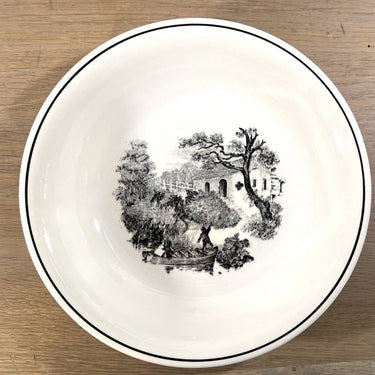 Tiefer Teller / Suppenteller / Pastateller - Boch - LANDSCAPE Dekor in schwarz