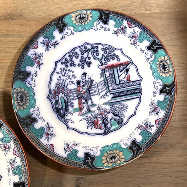 Frühstücksteller / Dessertteller - BF (Boch Frères) - CANTON Dekor mit farbigem orientalischen Bild