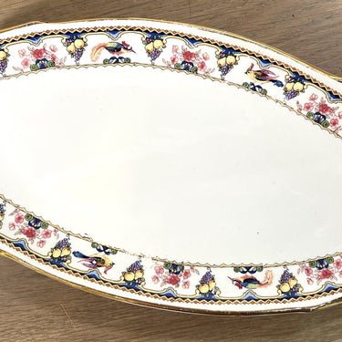 Sauerteig / Ravier - Nimy - Dekor mit Früchten, Blumen und Vögeln im Jugendstil-Design