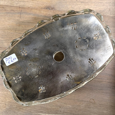 Rechaud / Doppelteelicht - Verkade Waxine - aus schwerem Glas mit verchromtem Metalldeckel