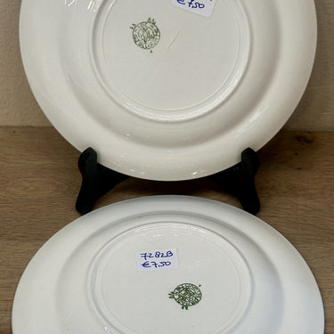 Frühstücksteller / Dessertteller - Boch - Dekor mit PASTILLES/DOTS in weiß auf tiefblauem/royalblauem Rand