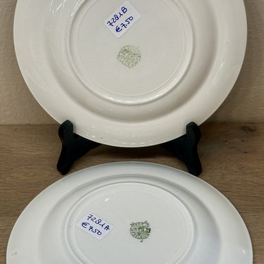 Frühstücksteller / Dessertteller - Boch - Dekor mit PASTILLES/DOTS in weiß auf grau/blauem Rand