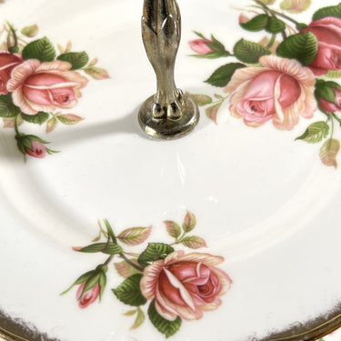 Etagere / Cake stand - 2-tier - Royal Albert Bone China England - ANNIVERSARY ROSE decor