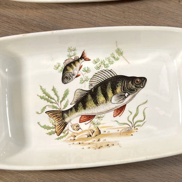 Schale / Ravier - Boch - Dekor POISSONS - Form SEDUCTION (1956-1960) - Dekor mit Abbildung eines Fisches(?)