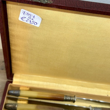 Ca. 12x Messer in Box - Rostfrei, nicht oxidierbar - Knochengriff mit versilberter Spitze