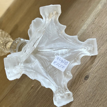 Kerzenständer - Glas - Val Saint Lambert (Val St. Lambert) - teilweise mattiertes, teilweise klares Glas