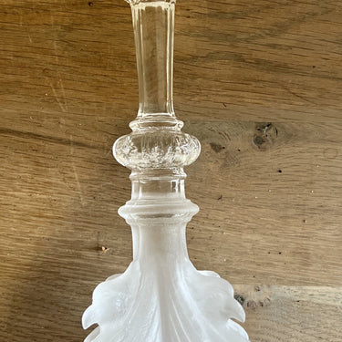 Kerzenständer - Glas - Val Saint Lambert (Val St. Lambert) - teilweise mattiertes, teilweise klares Glas