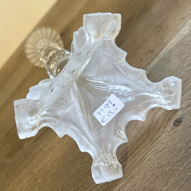 Kerzenständer - Glas - Val Saint Lambert (Val St. Lambert) - teilweise mattiertes, teilweise klares Glas