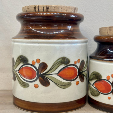 Storage jar set - 3-piece - Schramberg Majolica - BERNAU decor with cork lid/stopper