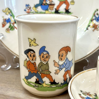 Ontbijtset / Eetset - 5-delig kinderservies - ongemerkt maar zeer waarschijnlijk Petrus Regout - décor met kabouters