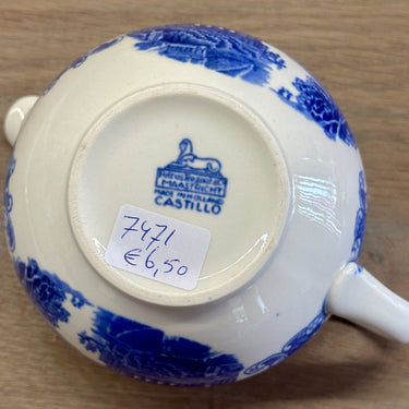 Milk jug - round model - Petrus Regout - CASTILLO decor in blue