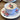 Tasse und Untertasse - unmarkiert - pastellblau mit rosa Rosen und goldenen Akzenten