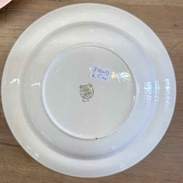 Tiefer Teller / Suppenteller / Pastateller - Boch - Dekor mit grün pastellfarbenem Rand