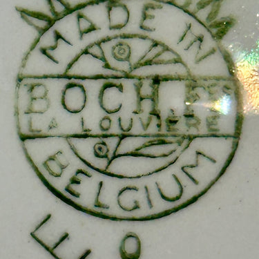 Tiefer Teller / Suppenteller / Pastateller - Boch - Dekor mit grün pastellfarbenem Rand