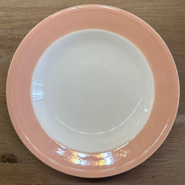 Tiefer Teller / Suppenteller / Pastateller - Boch - Dekor mit altrosa pastellfarbenem Rand