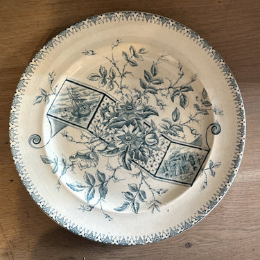 Plate / Bowl - large model - EB &amp; JEL Burslem - ETRURIA decor in petrol