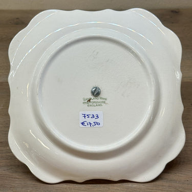 Biscuit dish / Presentation dish - Sandland Ware / Staffordshire England - decor with image of a cottage