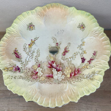 Presentation dish / Cookie dish - W&amp;R (Wiltshaw&amp;Robinson) - matt floral decor and gold-coloured edge