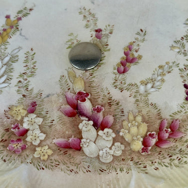 Presentation dish / Cookie dish - W&amp;R (Wiltshaw&amp;Robinson) - matt floral decor and gold-coloured edge