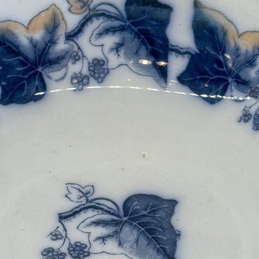 Presentation bowl / Bowl - on foot - Davenport - Ivy Wreaths - in liquid blue/brown