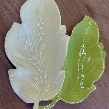 Candy dish / Cookie dish - Carlton Ware - in two colours, half green, half cream