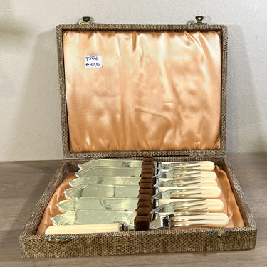 Fish Cutlery Set - 12-piece / 6-person - TE Osborne Ltd. - made in EPNSA with ivory bone handle