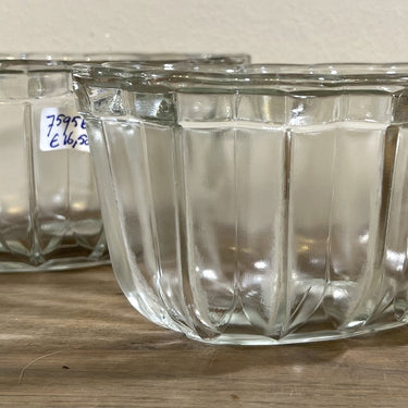 Pudding Mould / Jello Mould - larger oval glass model with ribbed/wavy edge