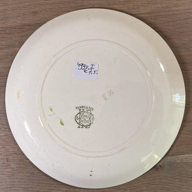 Decorative plate / Dessert plate - HB &amp; Cie Choisy le Roi Terre de Fer - décor La Vie Militaire No. 9