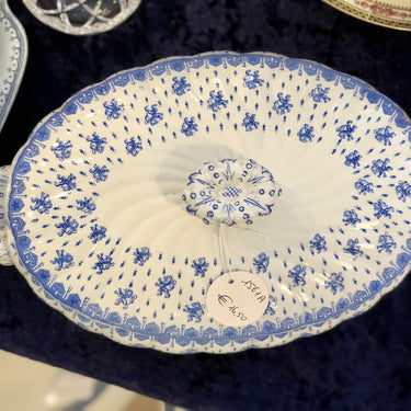 Terrine - oval and low - PB &amp; S. (Powell Bishop &amp; Stonier) - decor ROYAL bright blue with lions