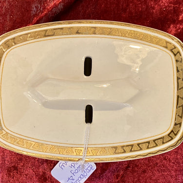 Soap dish - Villeroy &amp; Boch - SAXONY decor - cream with a stylized gold-colored edge