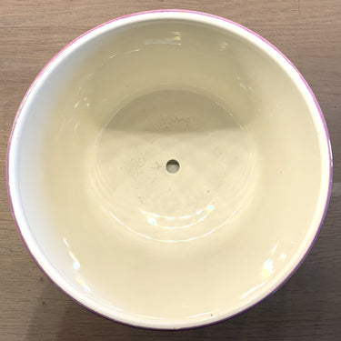 Cachepot / Ompot met bijbehorende onderschotel - Societe Ceramique Maestricht - décor (403 of 408?) met roze bloemen