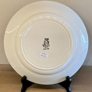 Schaal - rond - St. Amand - décor 2018 met rode bloemetjes