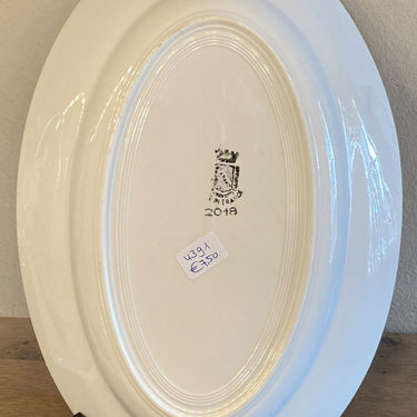 Schaal - ovaal - St. Amand - décor 2018 met rode bloemetjes