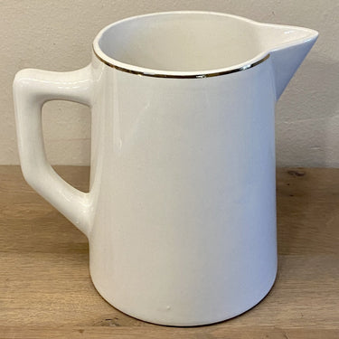 Milk jug - Moulin des Loups - decor of cow, women, children and a dog