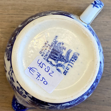 Milk jug - Victoria porcelain - decor WILLOW blue with gold-coloured lines