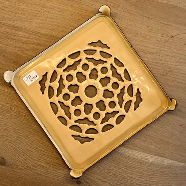 Coaster - light brown enamel with dark brown border