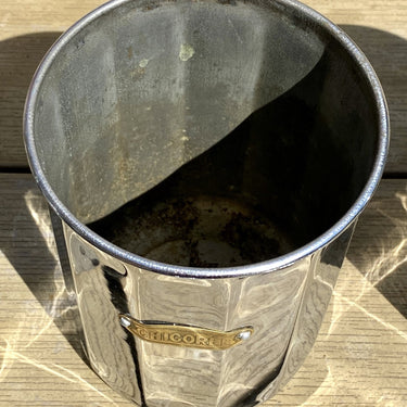 Voorraadbpot / Voorraadbus van metaal - Made in Belgium - opschrift CHICOREE