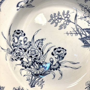 Scale / charger / chop plate for meat - very large and deep - Minton &amp; Co - MONA blue decor